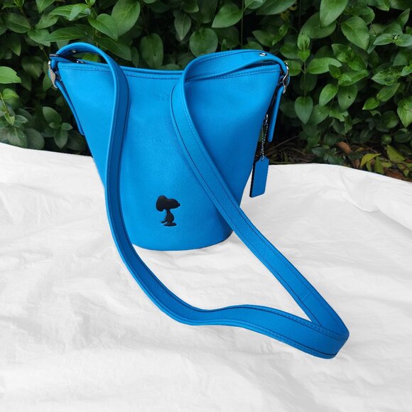 Coach X Peanuts Snoopy Blue Leather Mini Duffle Cute!